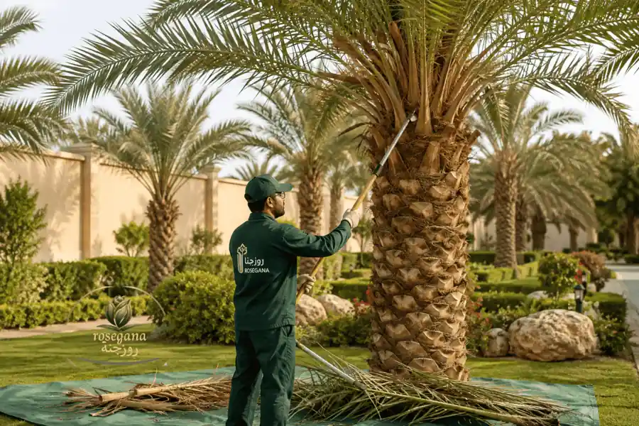 العناية بالنخيل في الرياض تشمل الري والتقليم ومكافحة الآفات